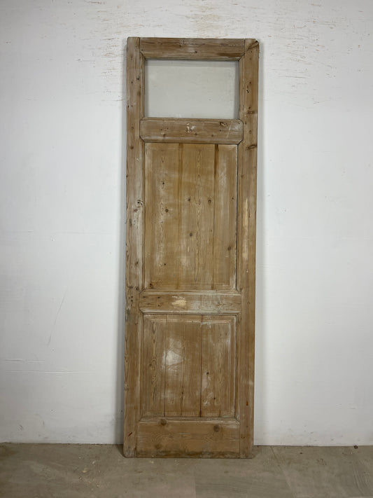 Antique French Panel Door - Single with glass (89.75x28) O278