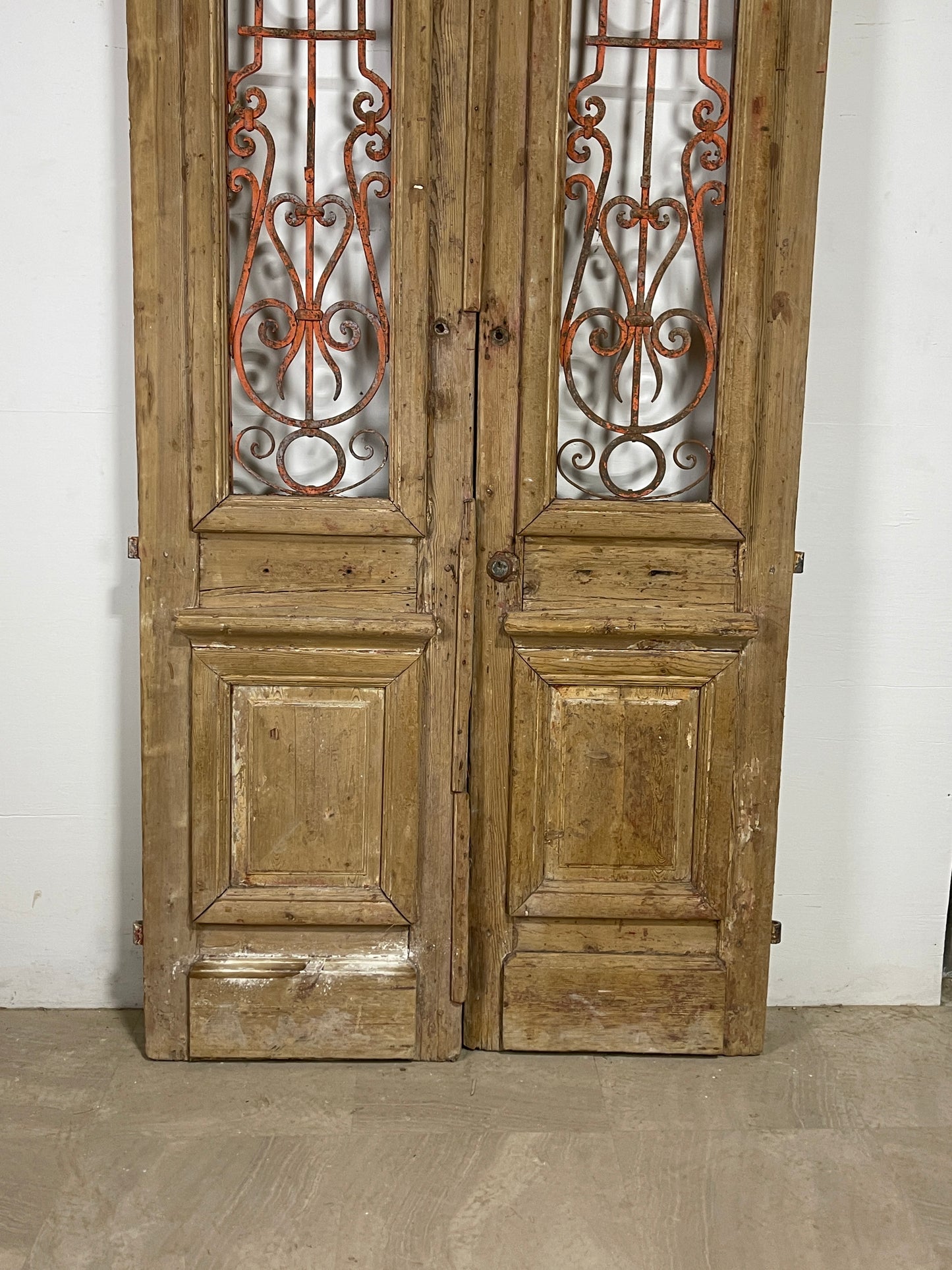 Antique French panel doors with Metal (107 x 47) P63