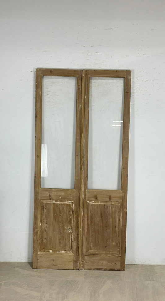 Antique French panel doors with Glass (98x46) P138