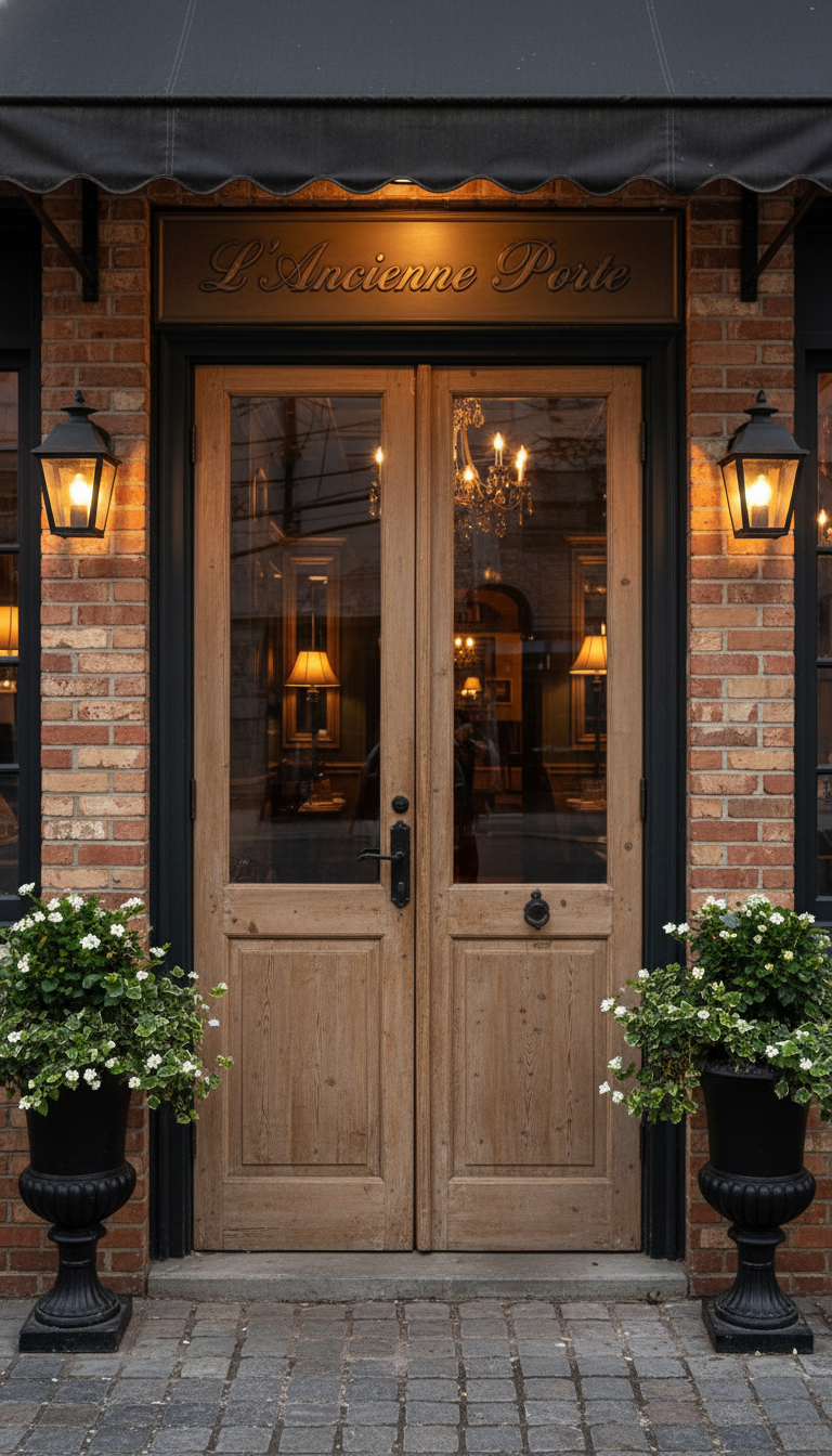 Antique French panel doors with Glass (98x46) P138