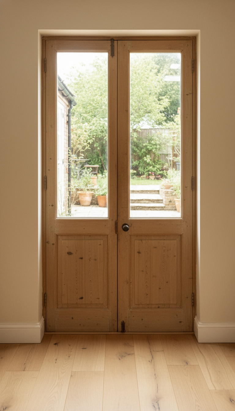 Antique French panel doors with Glass (98x46) P138