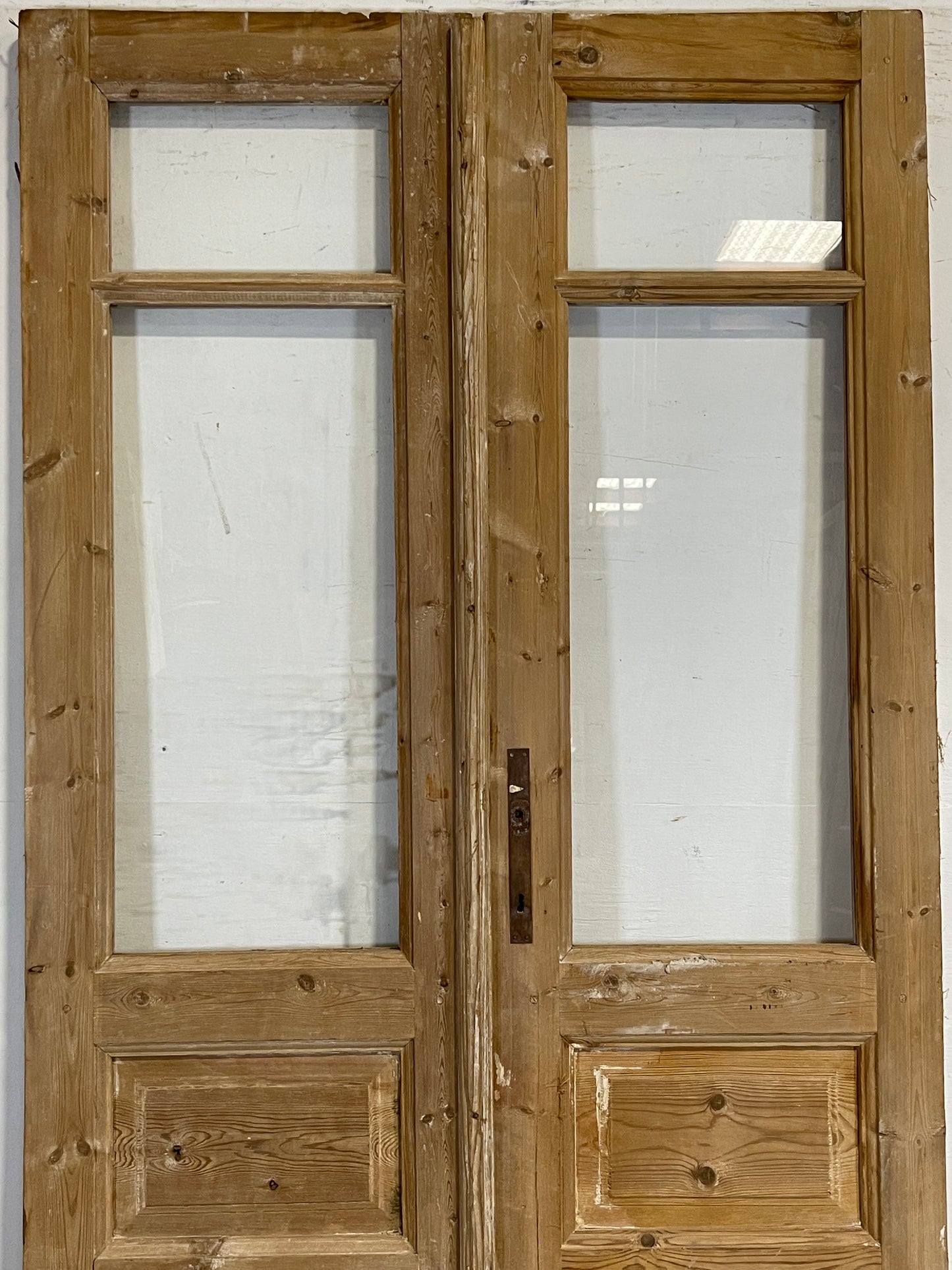 Antique French panel doors with glass (84.25x40) L110