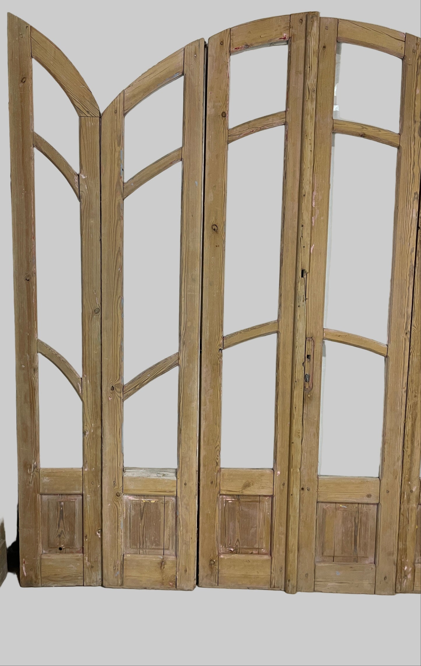 Antique French panel arched doors with Glass (97 x 100) P7