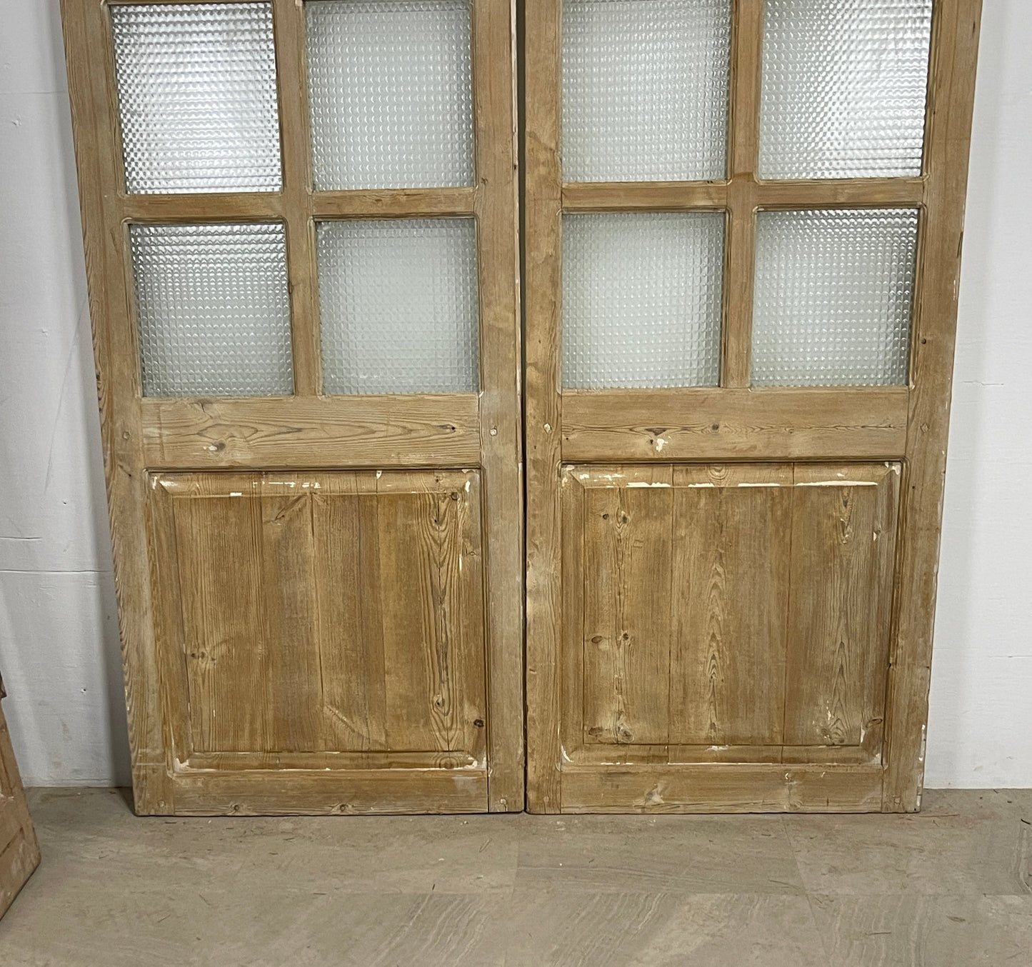 Antique French panel arched  doors with Glass (89 x 54.5) P6