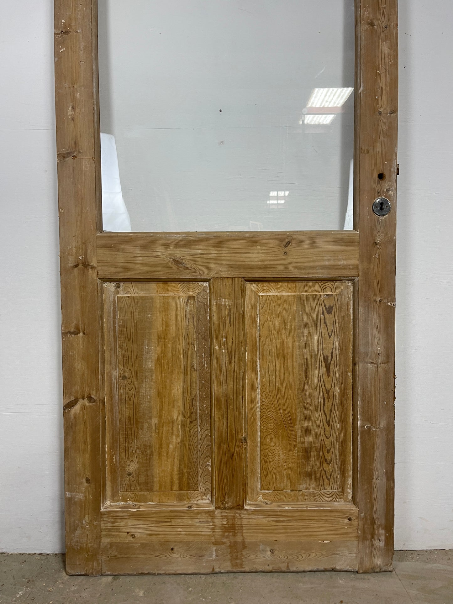 Antique French Panel Door - Single with glass (86.75x34.75) O280