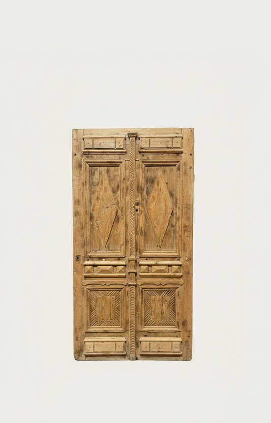 Antique French panel door with carvings (101.5x53) P129