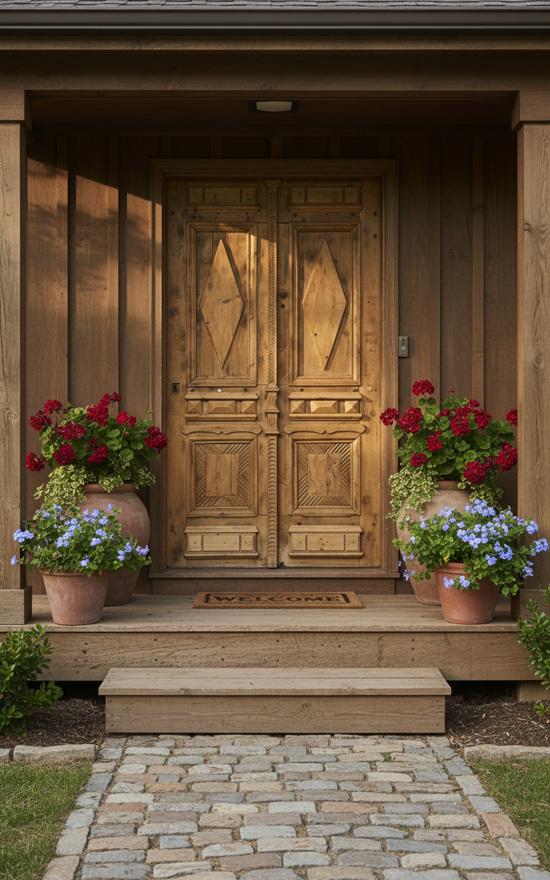 Antique French panel door with carvings (101.5x53) P129
