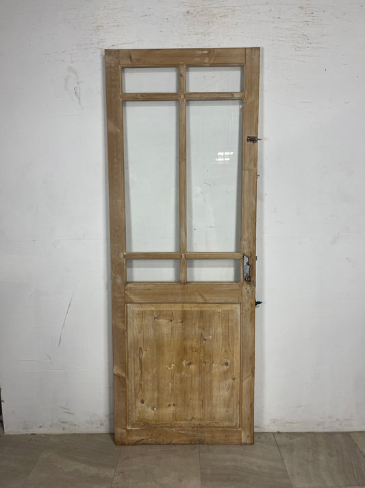 Antique French Panel Door with Glass   (87.5 x 32.25) N228