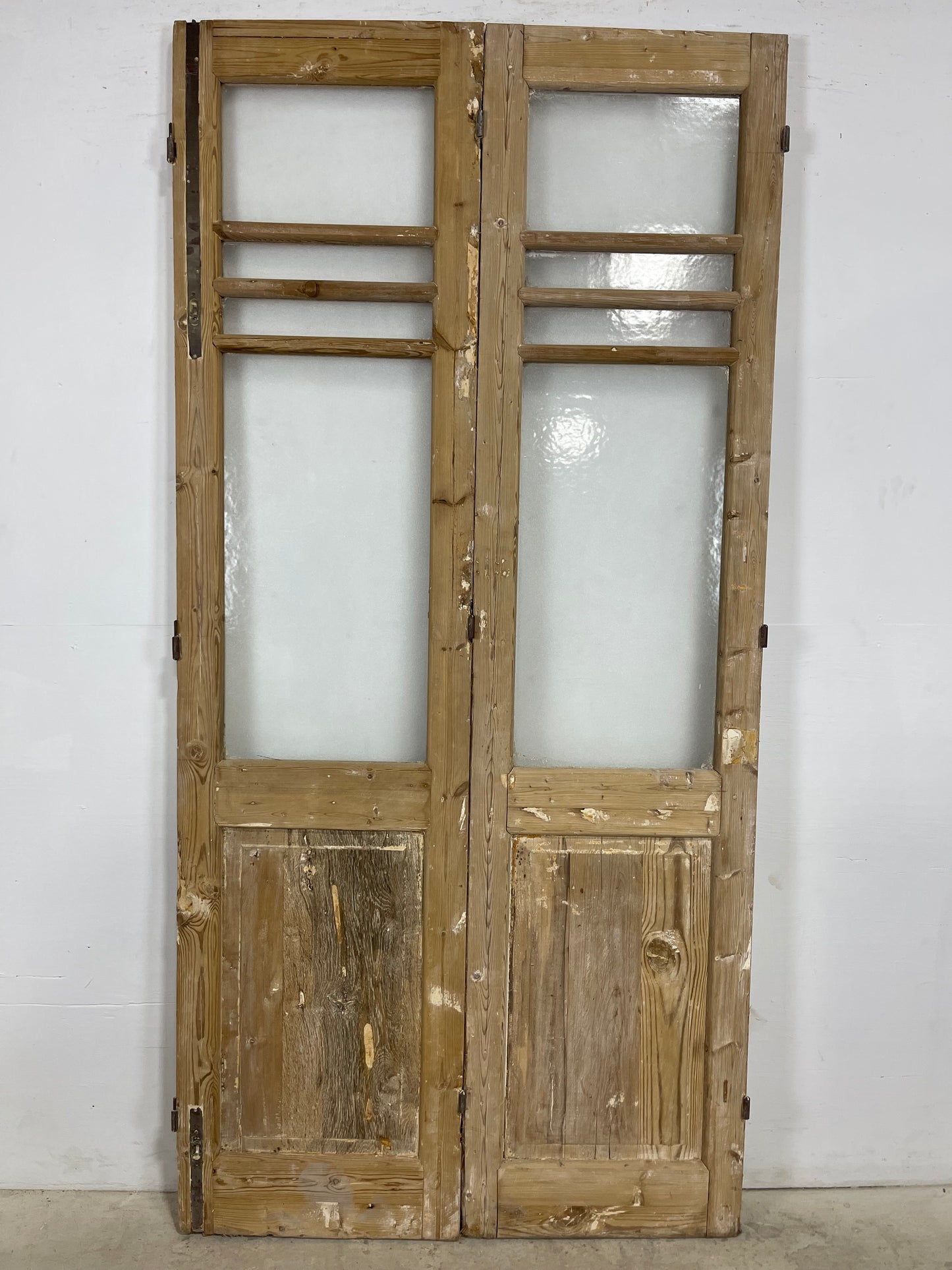 Antique French panel doors with glass (91.5x45) L392
