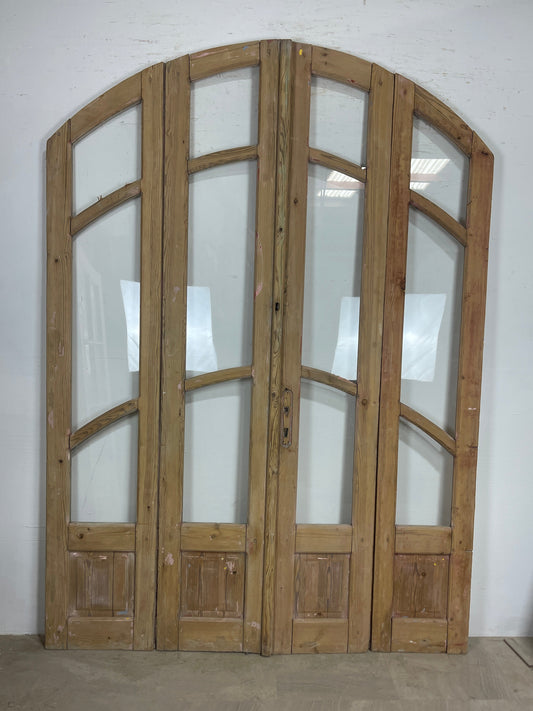 Antique French panel arched doors with Glass (97 x 70) P4