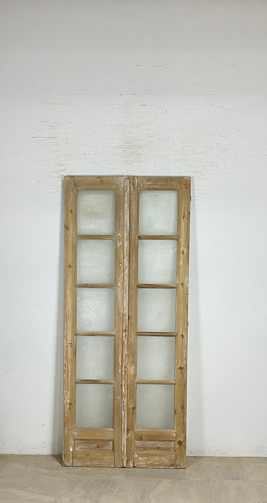 Antique French panel doors with Glass (86.5x37.5) P181