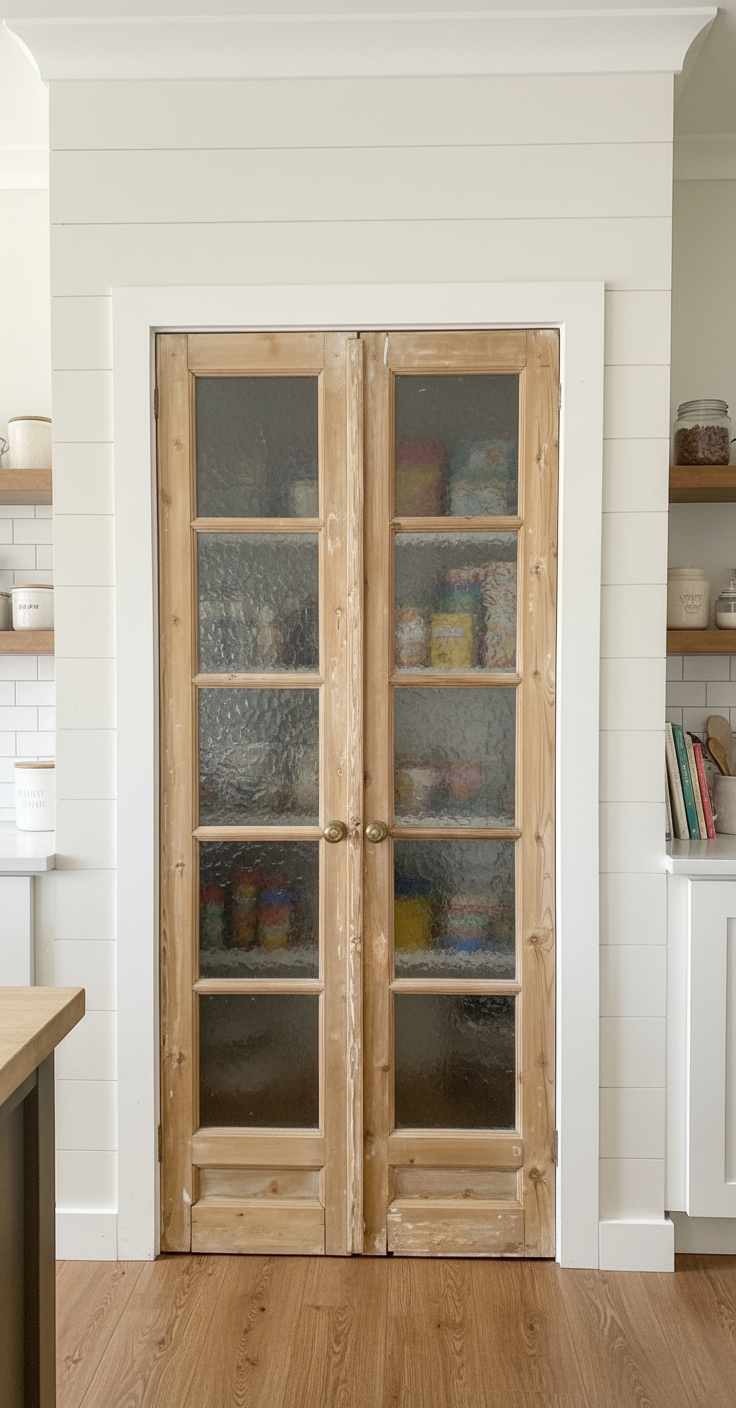 Antique French panel doors with Glass (86.5x37.5) P181