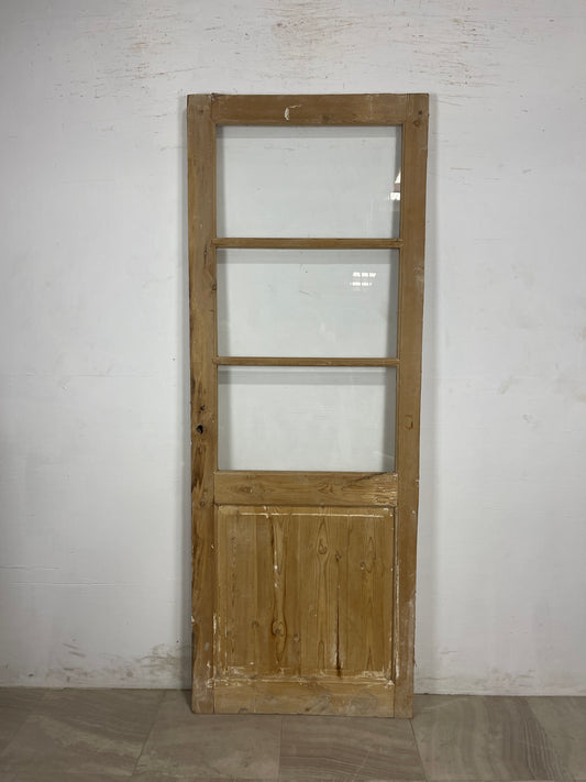 Antique French Panel Door with Glass  (86 x 28.75) N155