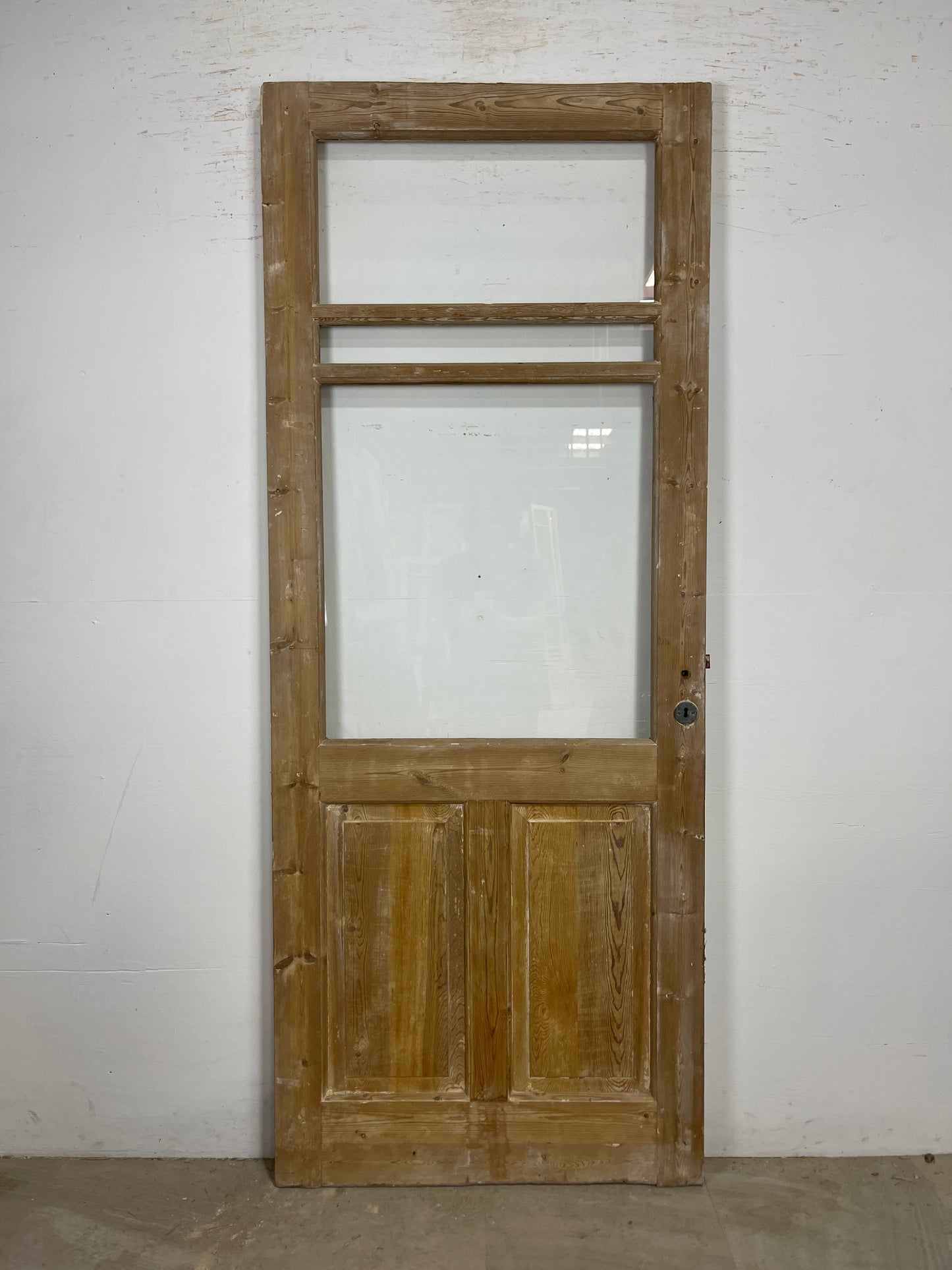 Antique French Panel Door - Single with glass (86.75x34.75) O280