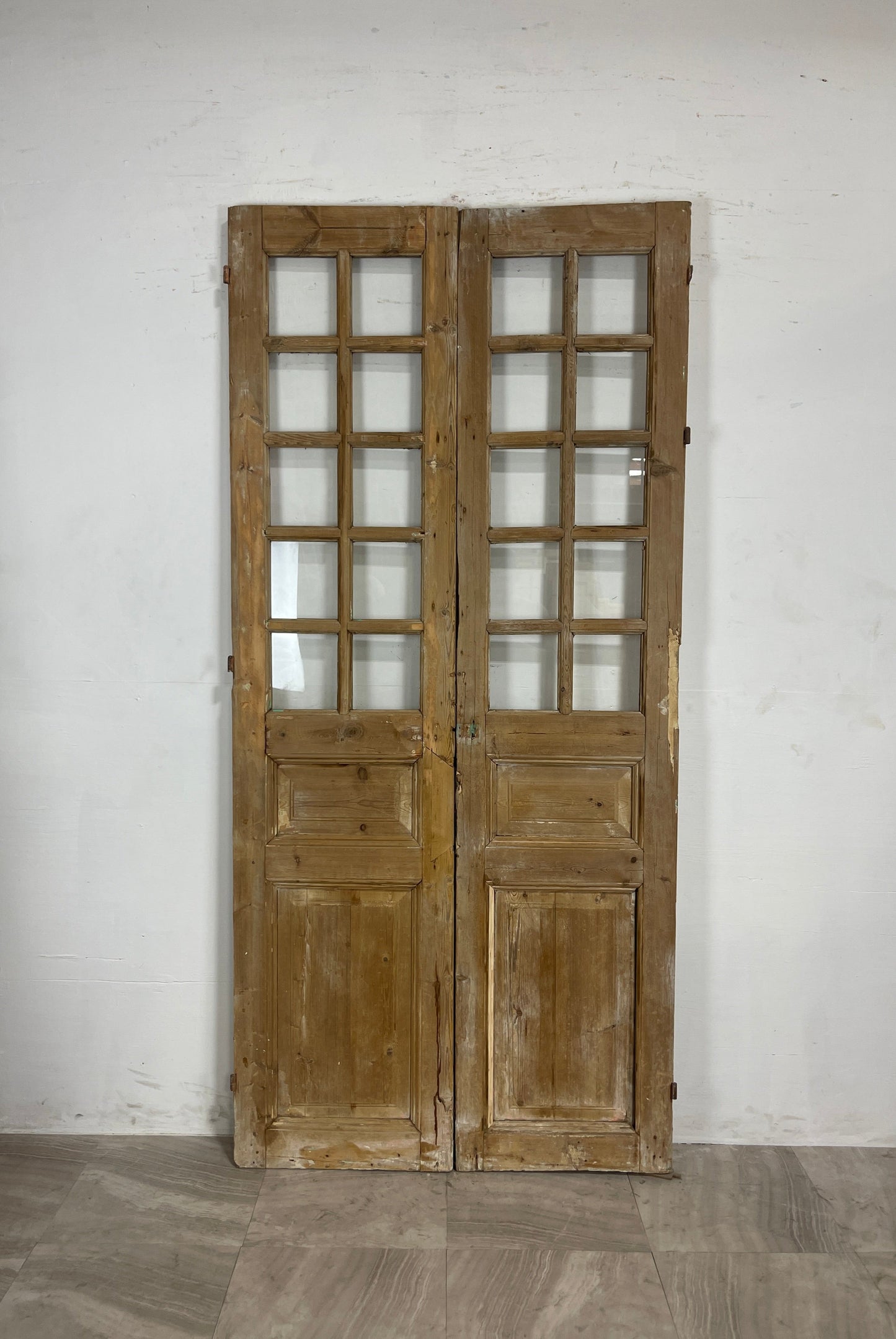 Antique French Panel Doors with Glass   (93.5 x 43.5)   N030