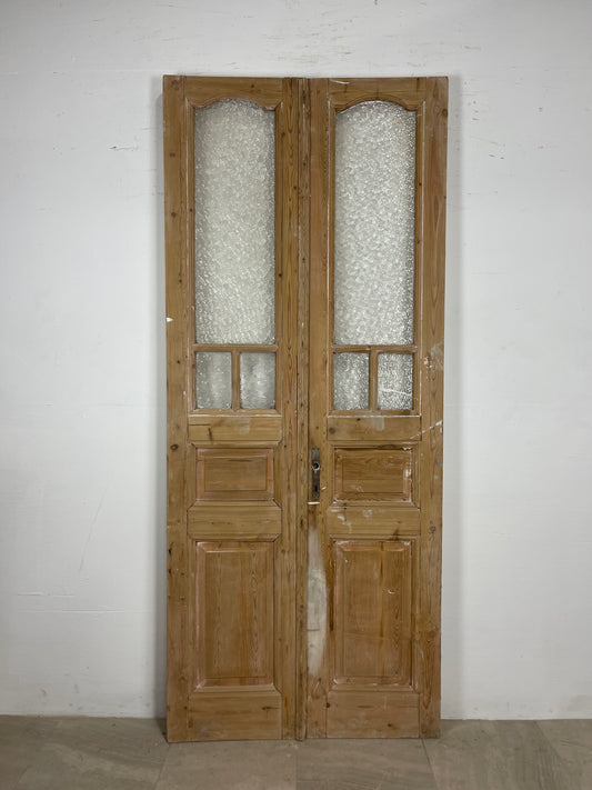Antique French panel doors with Glass   (93.5 x 39.25)  O64