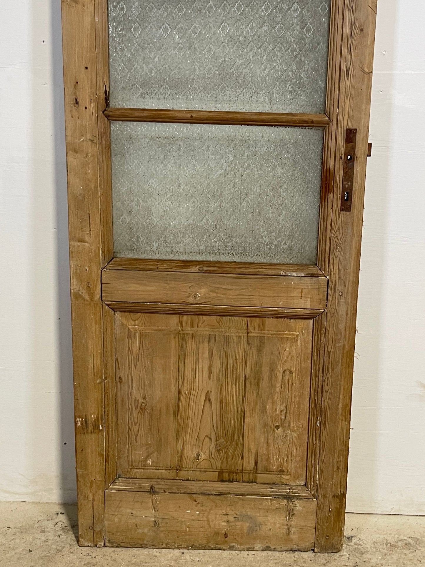 Antique French Panel Door with Glass  (90.25x27.75) L322