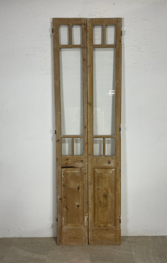 Antique French panel doors with Glass (98.5 x 28.5)  O111