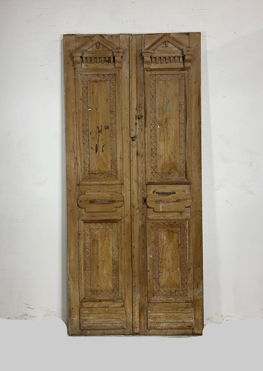 Antique  French Panel Doors with Carving  (95 x 42) N012