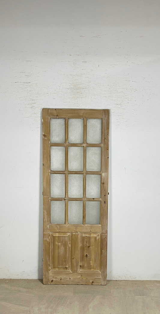 Antique French panel single door with glass (85.5x31.75) P206