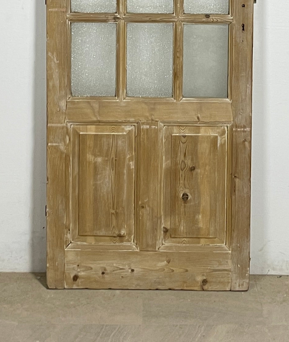 Antique French panel single door with glass (85.5x31.75) P206