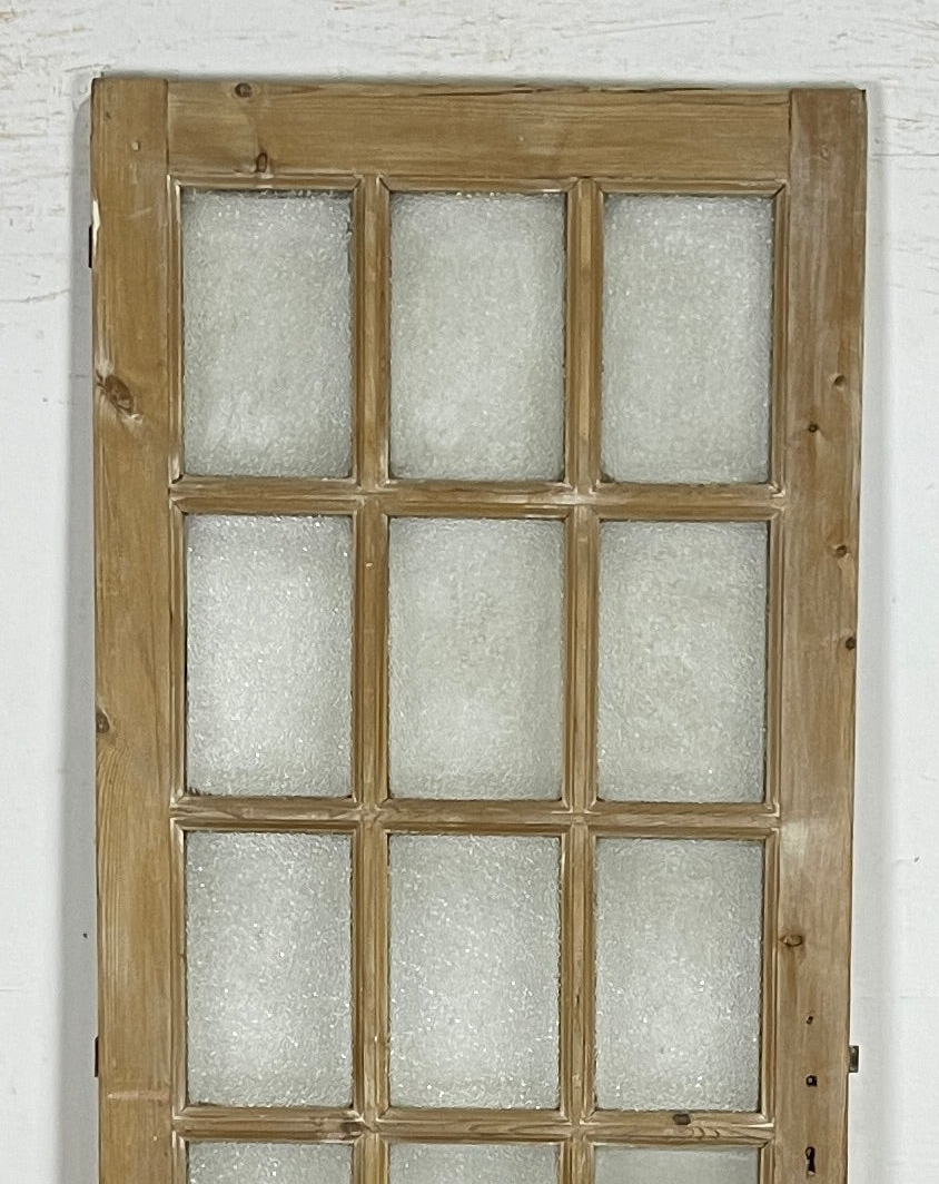 Antique French panel single door with glass (85.5x31.75) P206