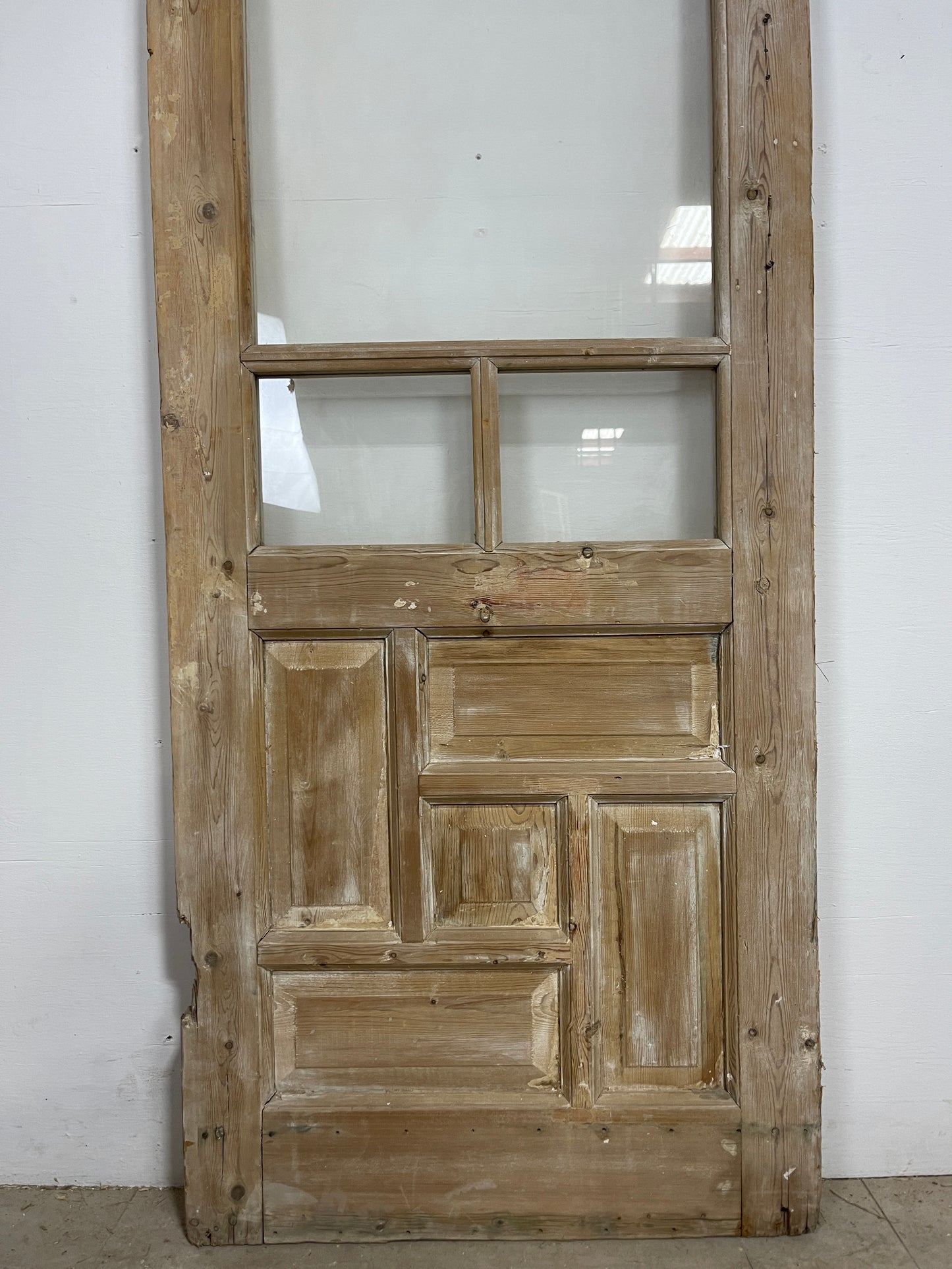 Antique French Panel Door - Single with glass (82.75x28.75) O242 AI
