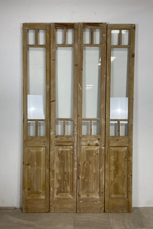 Antique French panel doors with Glass   (98.5 x 58)  Container O61   4 piece set