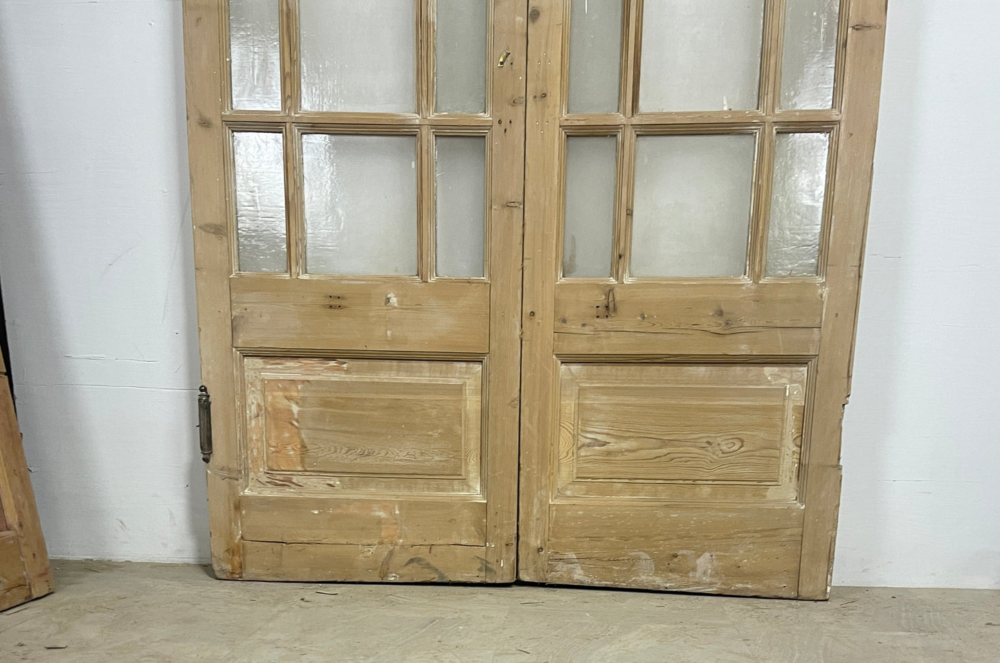 Antique French arched panel doors with Glass (82x55) P1