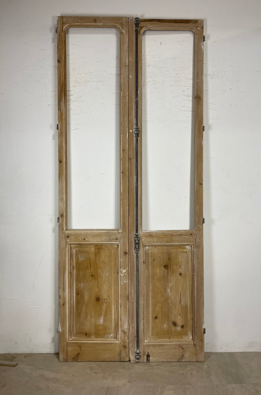 Antique French panel doors with Glass (112.25x47.5) O300