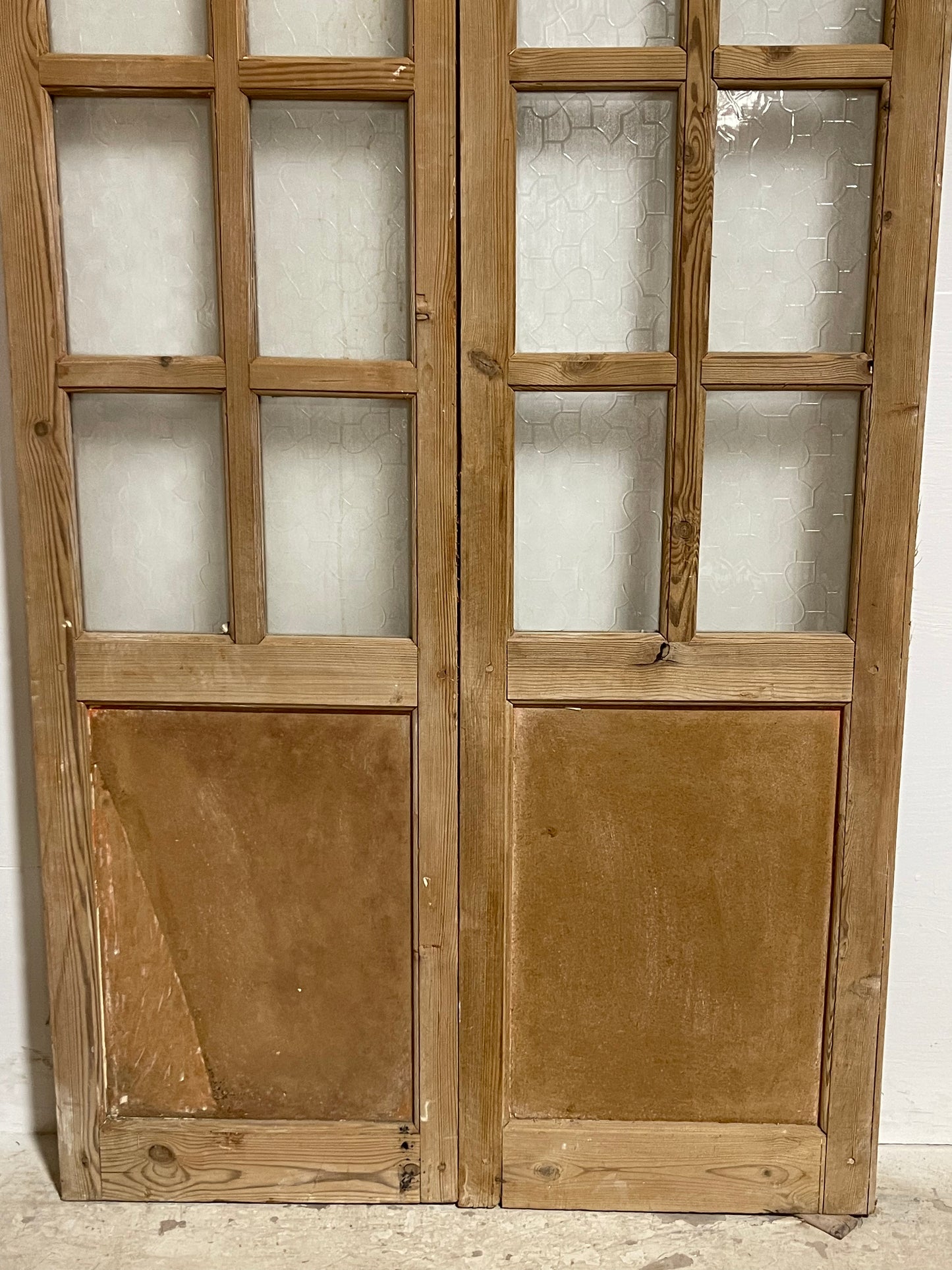 Antique French Panel Doors with Glass Arched (88x43.25) J319