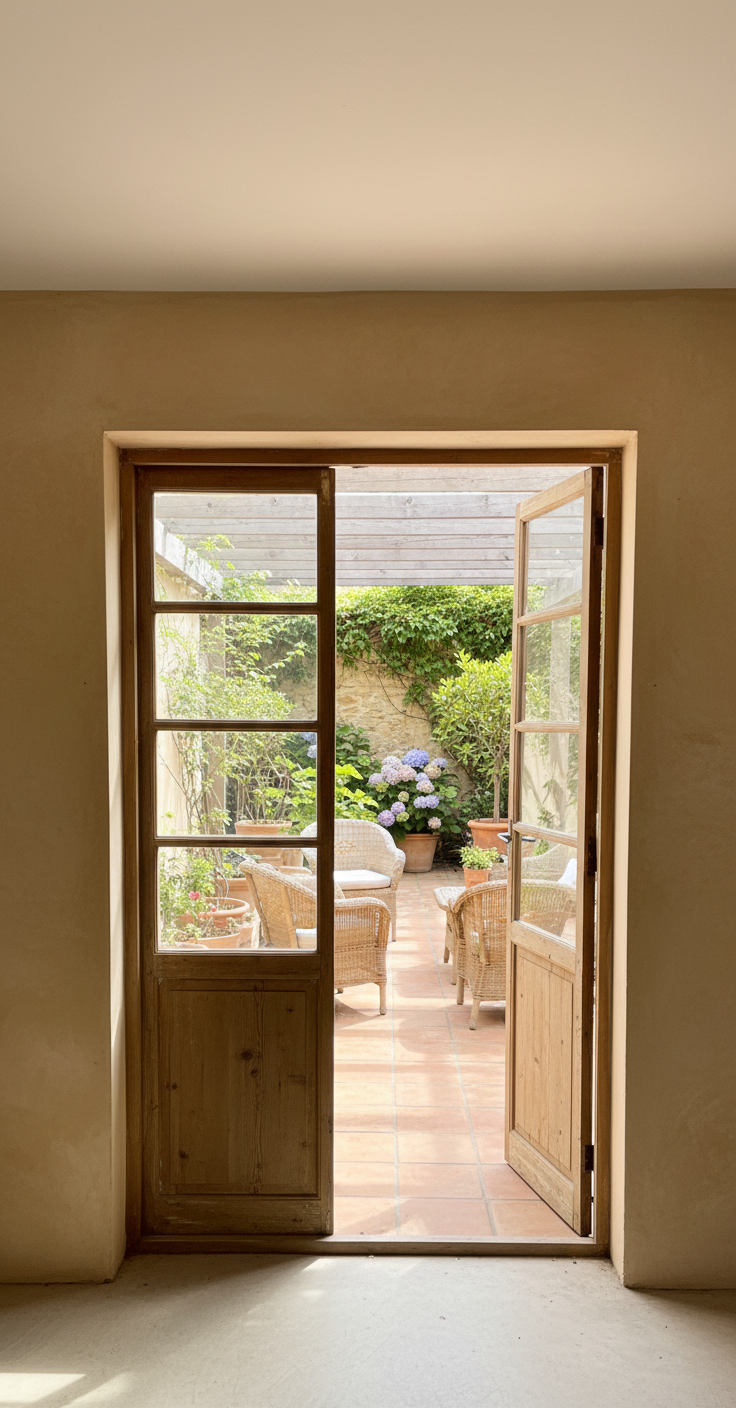 Antique French panel doors with Glass (85x44) P170