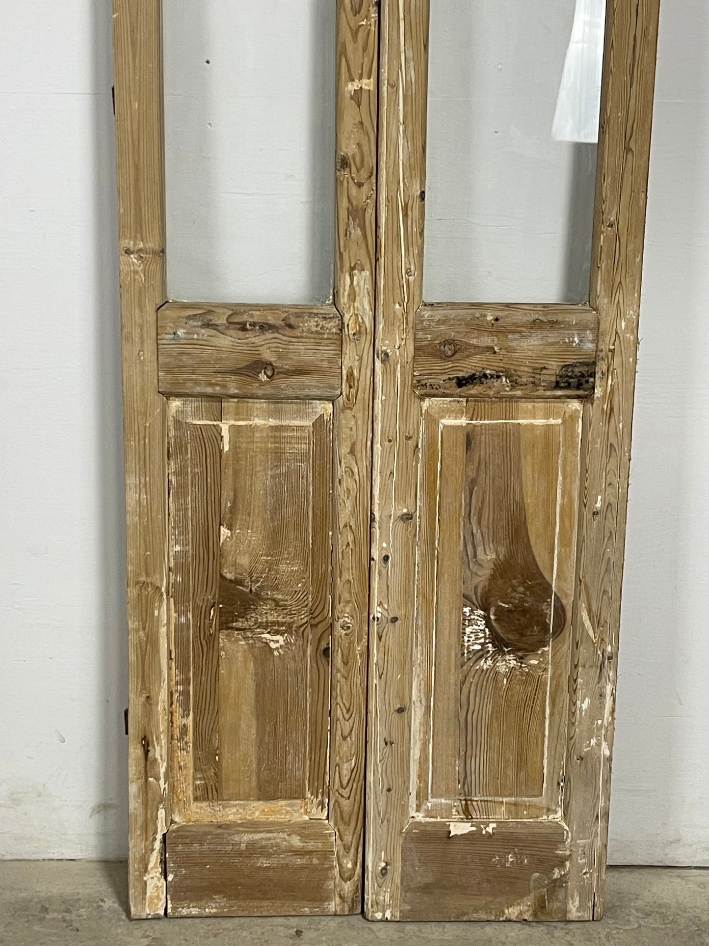 Antique  French Panel Doors with glass (90x28.5)   M067