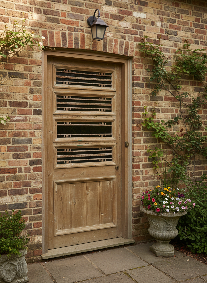 Antique French panel doors with Metal (83.5x37.5)P80