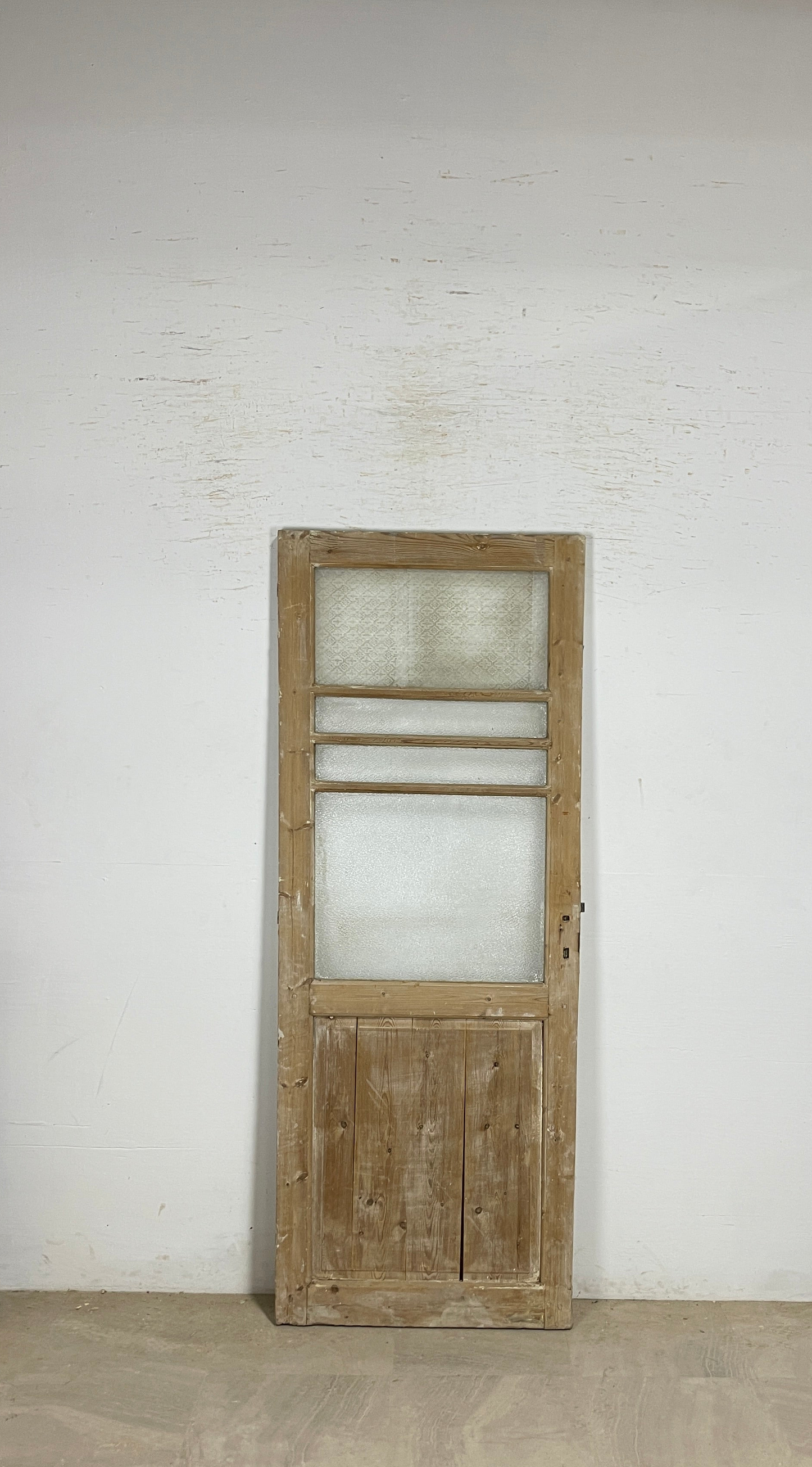 Antique French panel single door with glass (83x31.5) P207