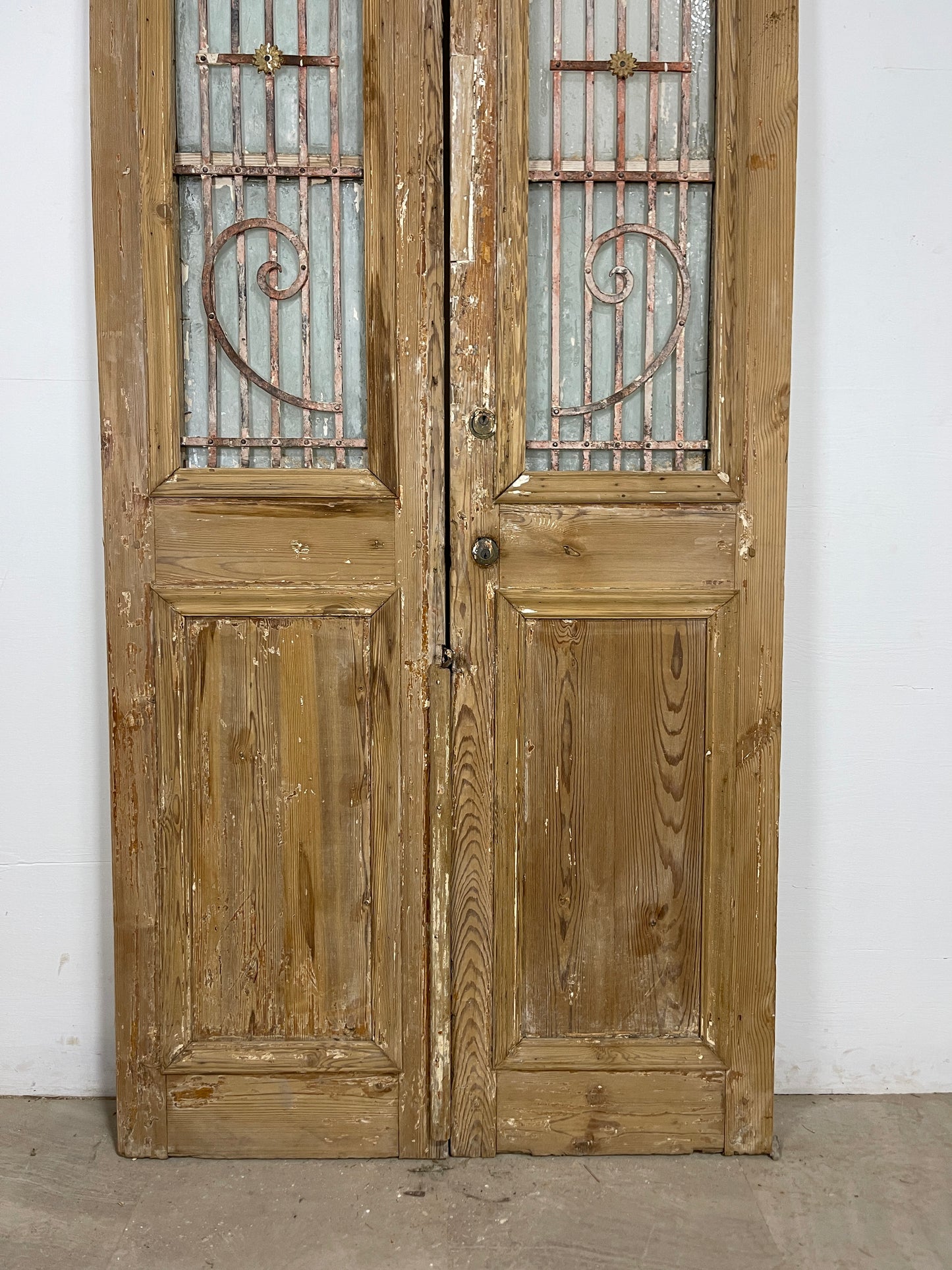 Antique French panel doors with Metal (85x41) P91