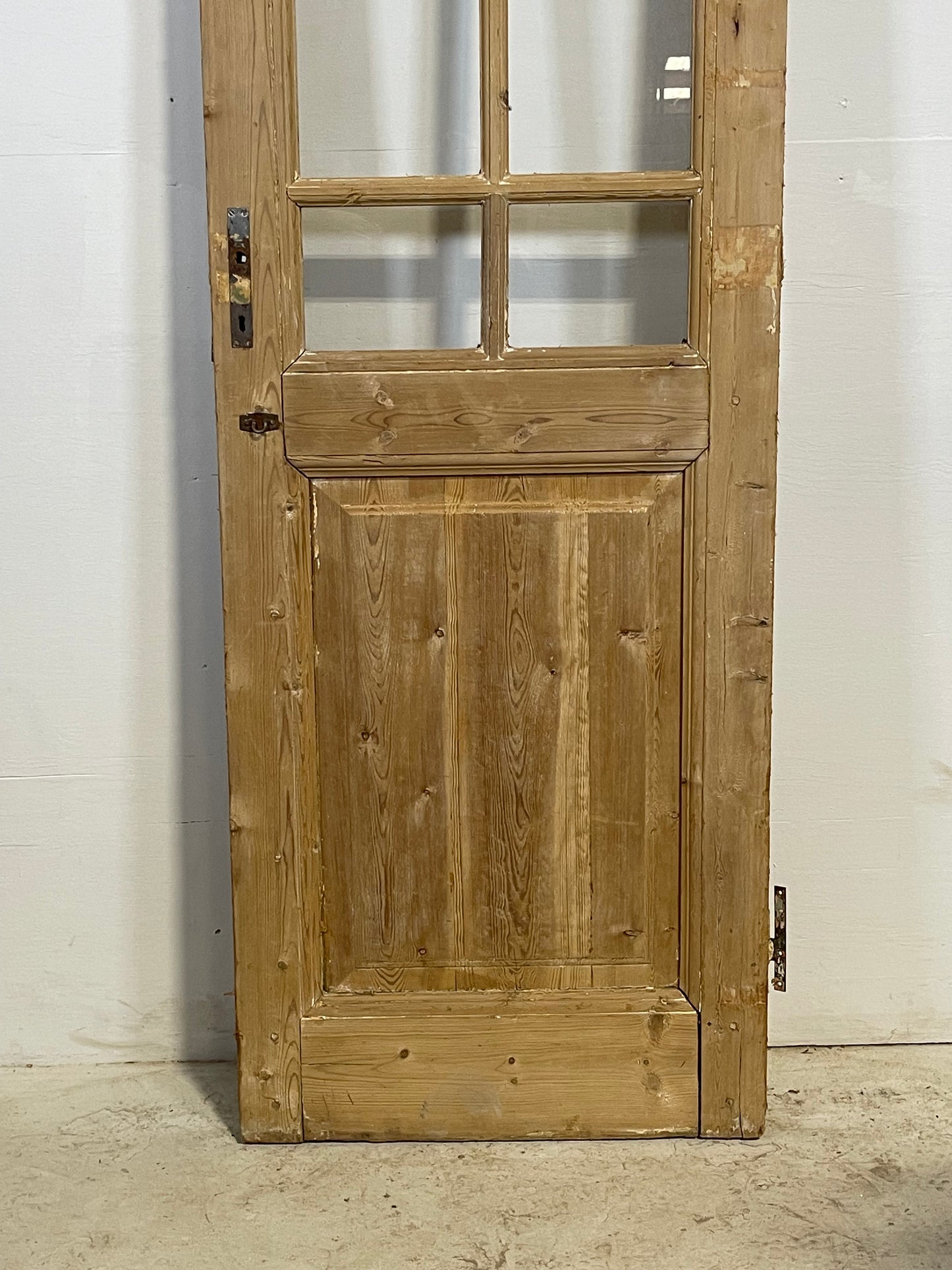 Antique French Panel Door with Glass  (92.5x26.25) L238