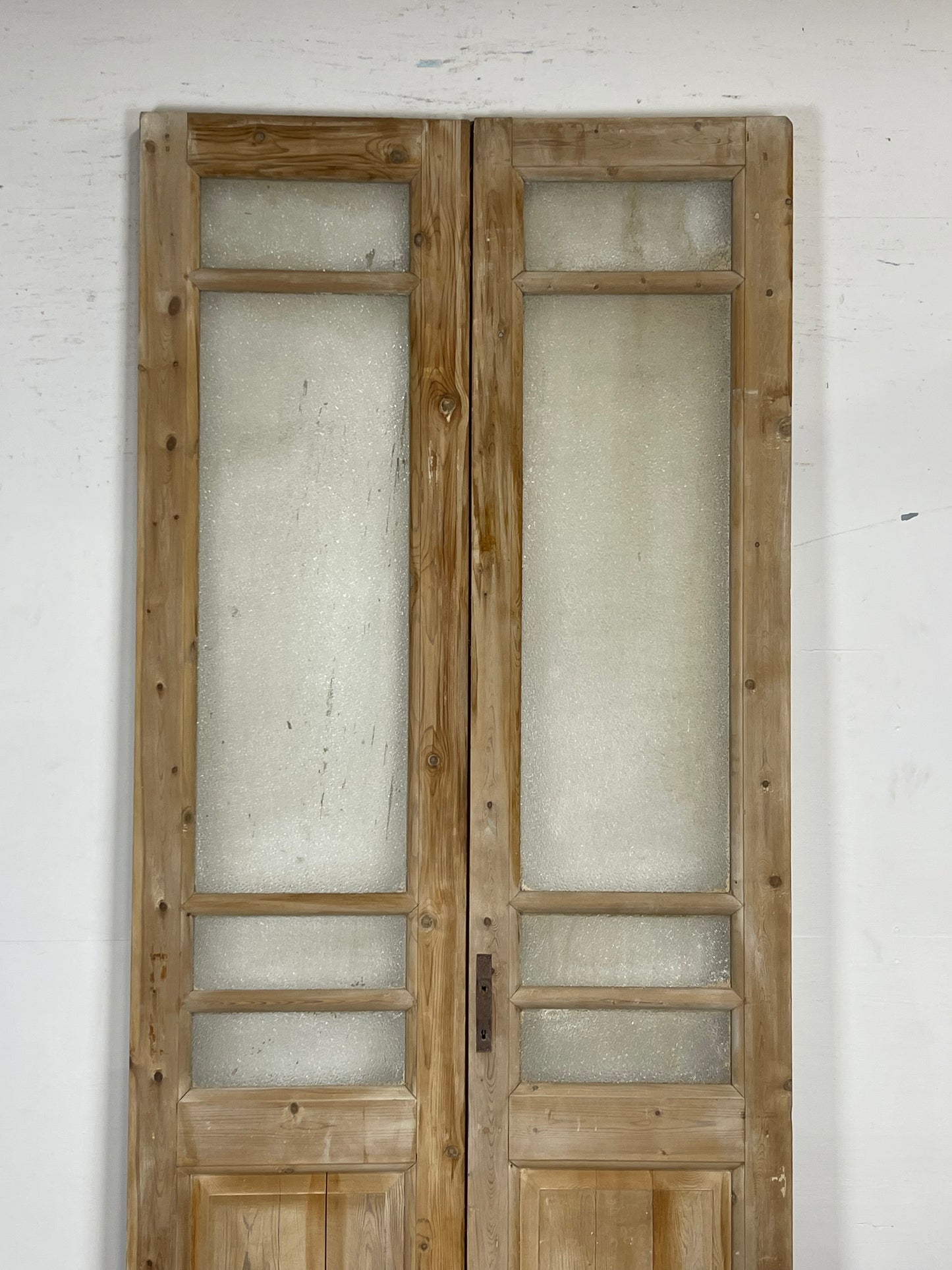 Antique  French Panel Doors with glass (101.75x42.25)   M105