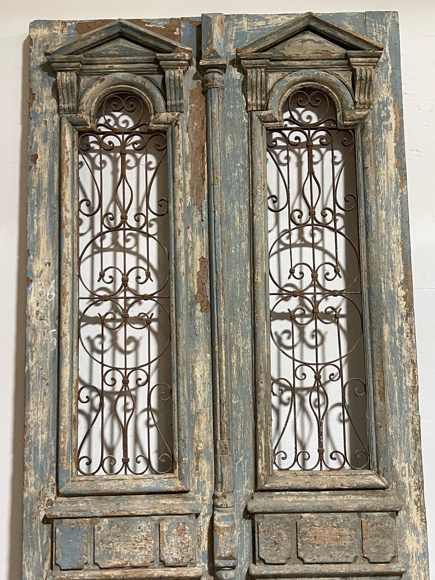 Antique French Panel doors with Metal (108x54) J106
