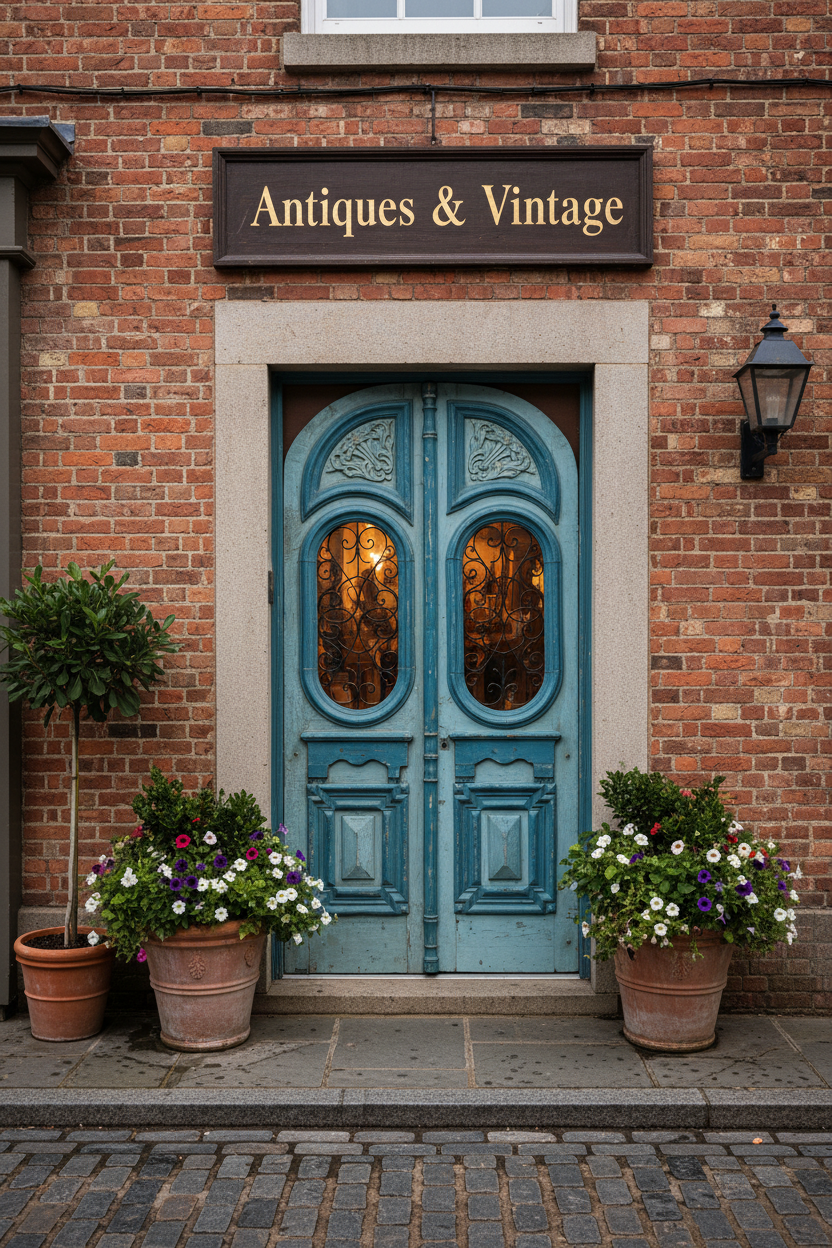 Antique French Panel Doors with Metal  (111 x 55)   N001