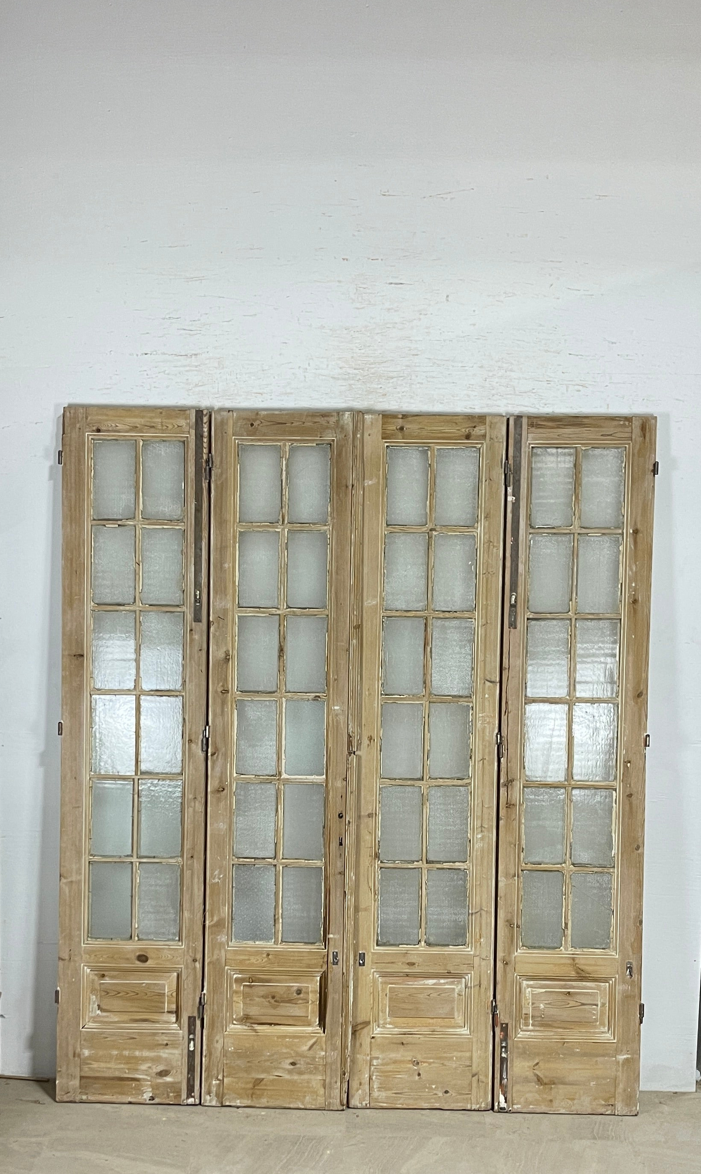Antique French panel doors with Glass - 4 Piece set (76x90.5) P180