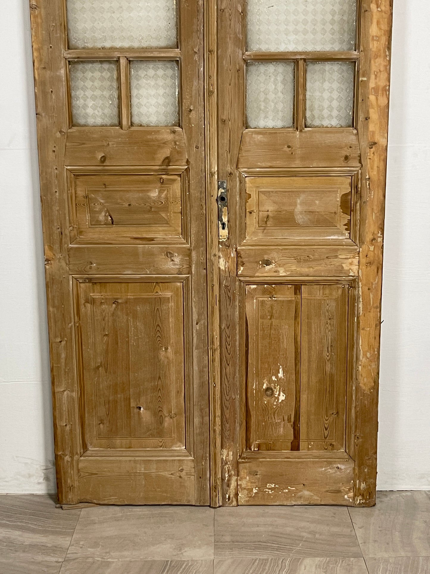 Antique French Panel Doors with Glass   (95.75 x 43.5)   N052