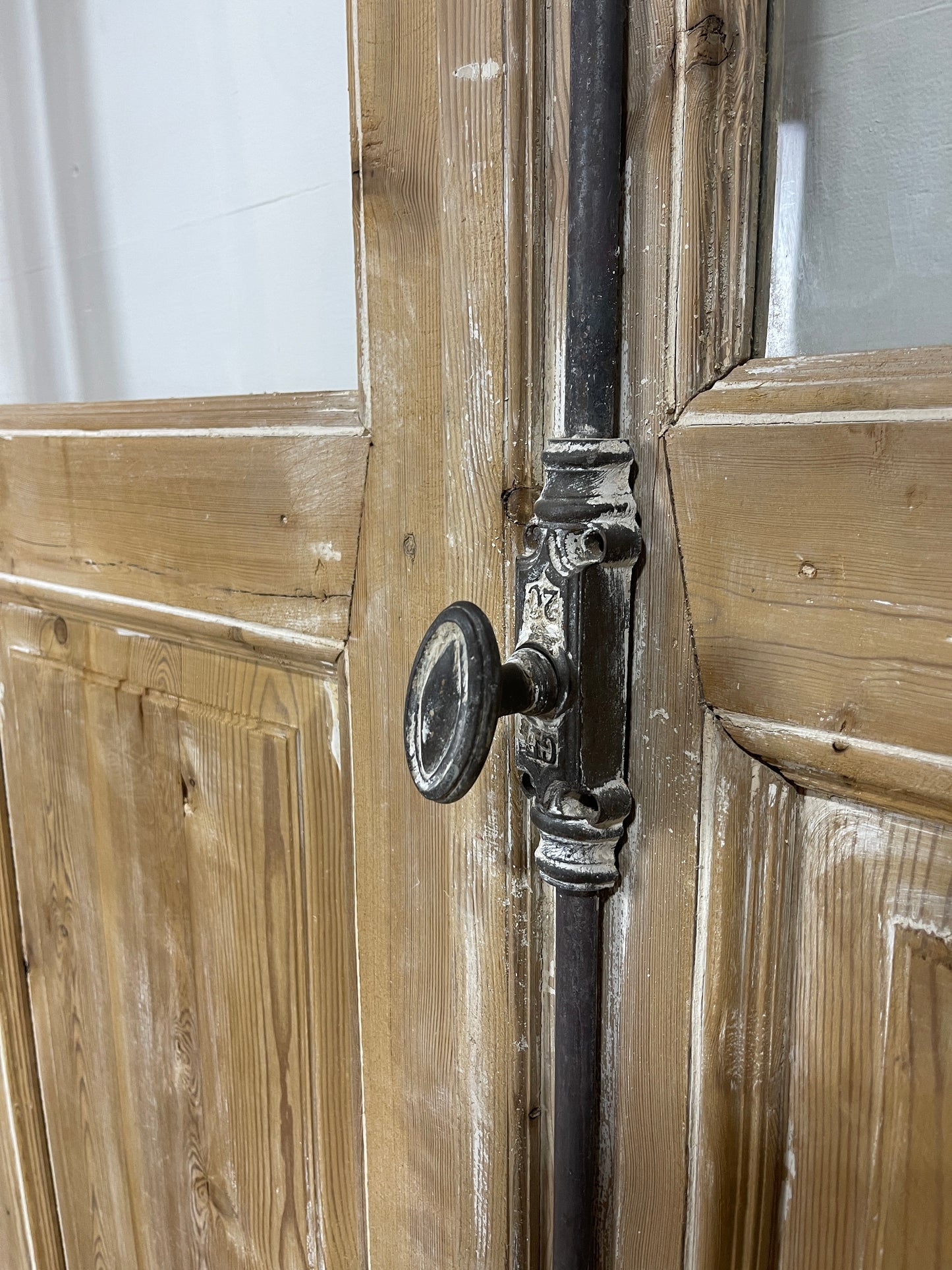 Antique French panel doors with Glass (112.25 x 47.5) O77