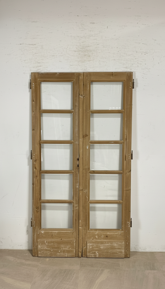 Antique French panel doors with Glass (84x44.5) P147