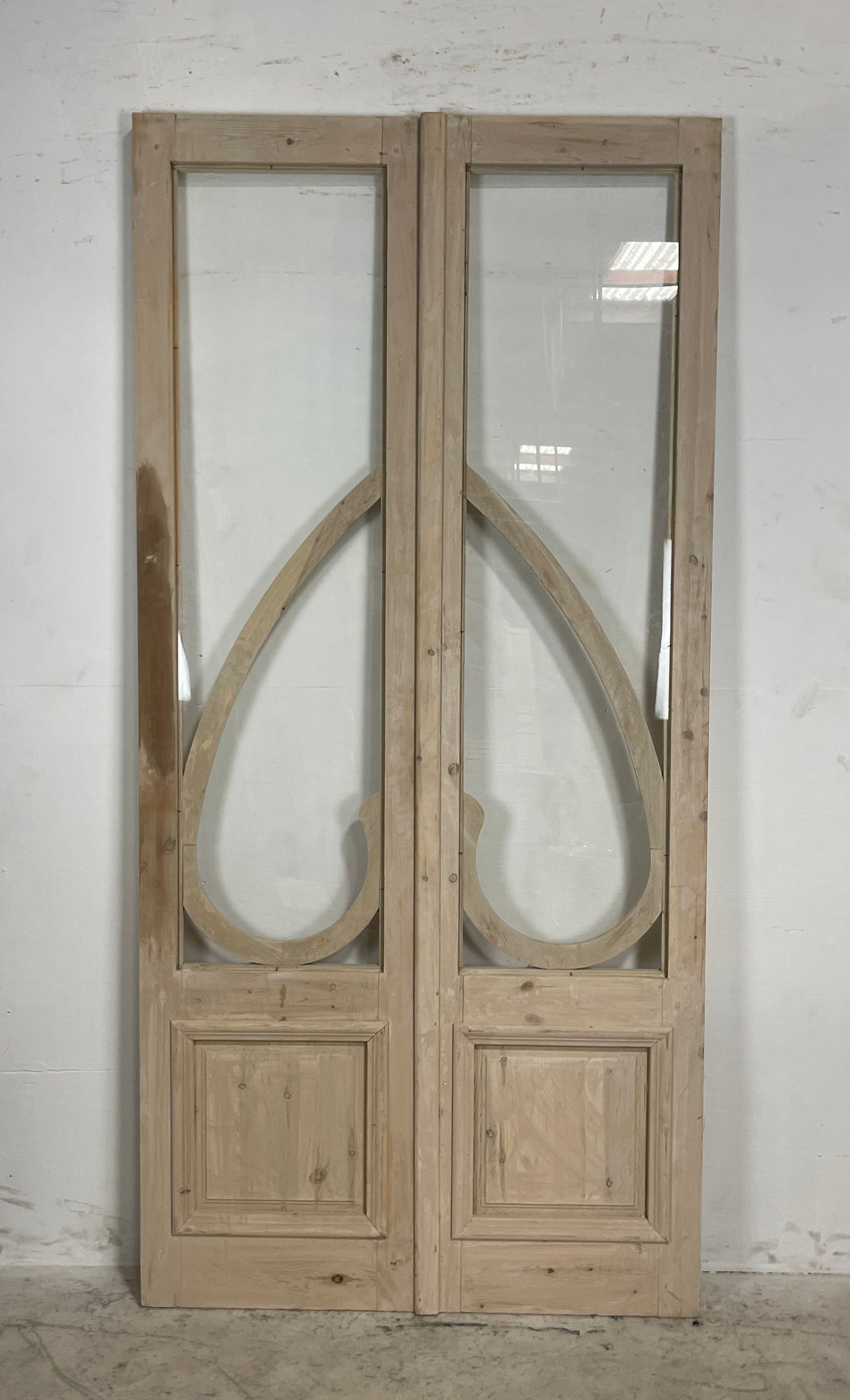 French Panel door with glass  (90.25 x 43.25) N022