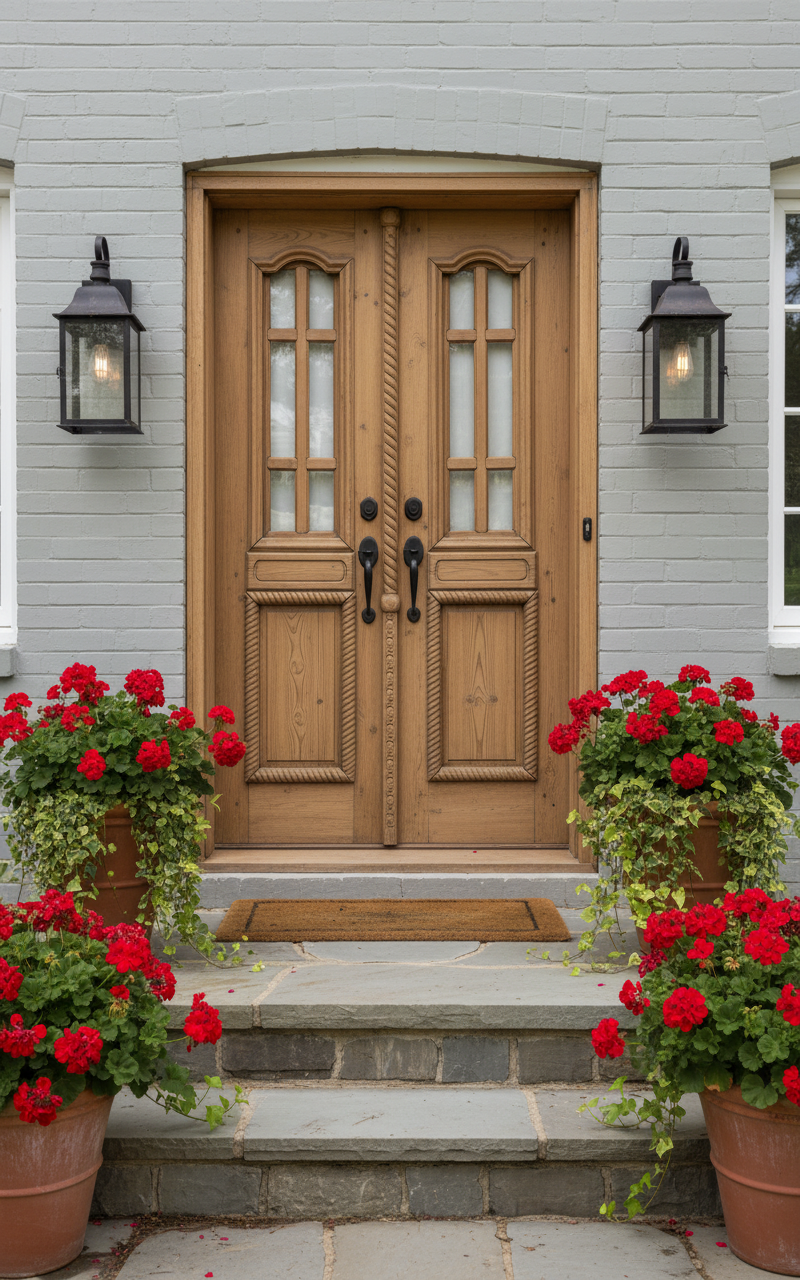Antique French panel doors with Glass (85x45) P135