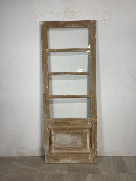 Antique French Panel Door with Glass  (88.5 x 33.5) N186