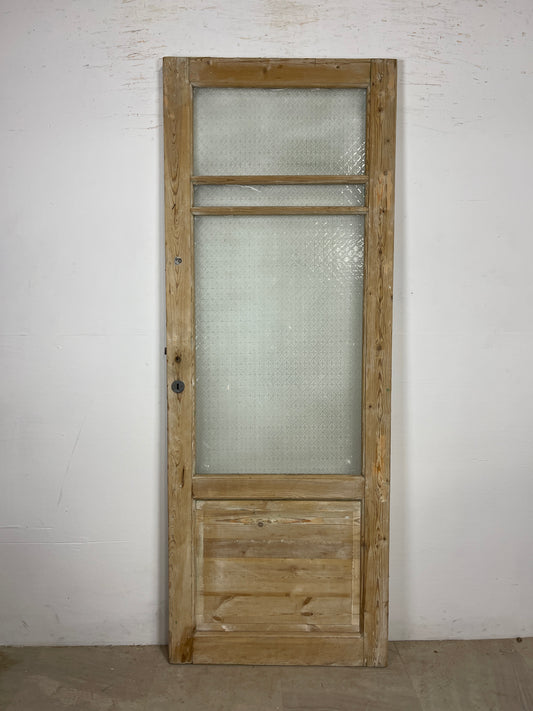 Antique French Panel Door - Single with glass (85.5x32) O260