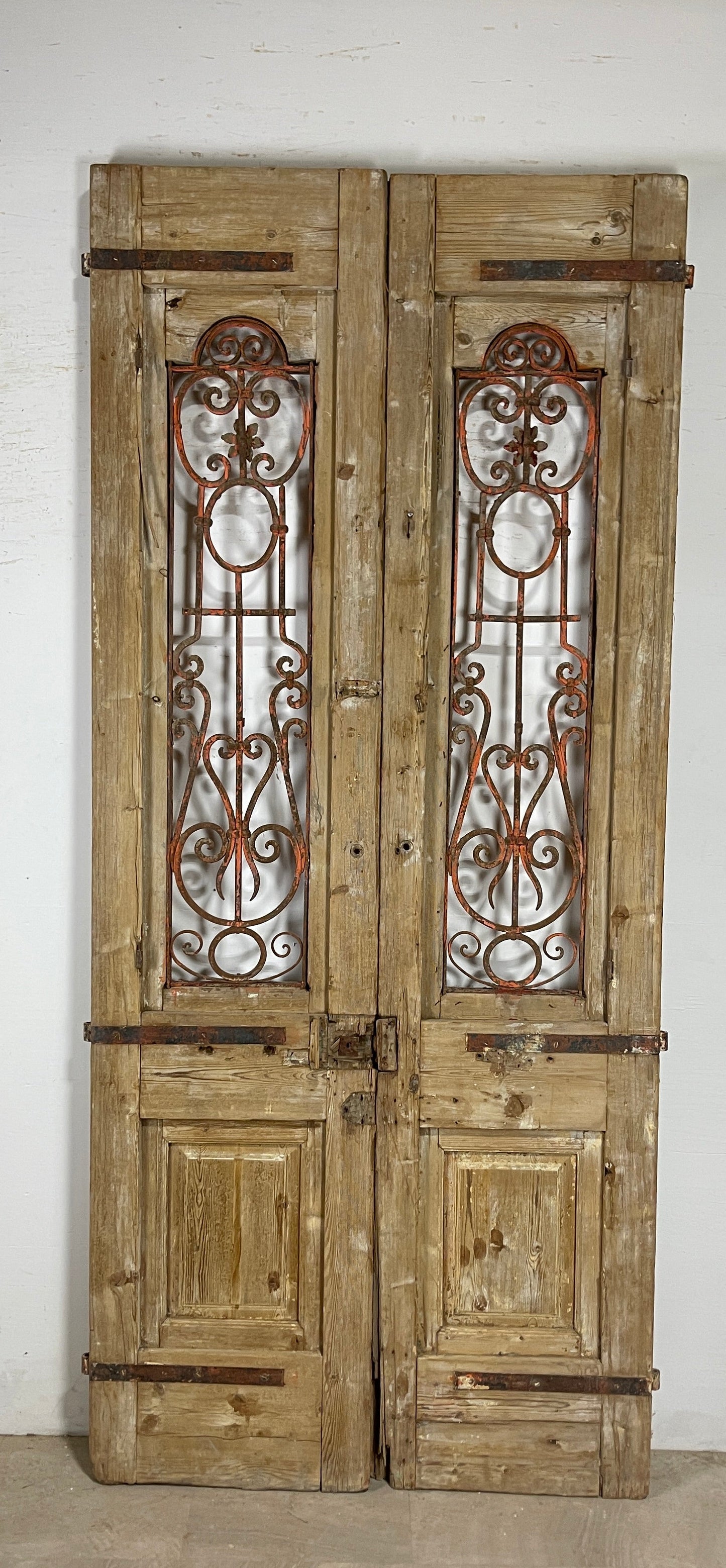 Antique French panel doors with Metal (107 x 47) P63