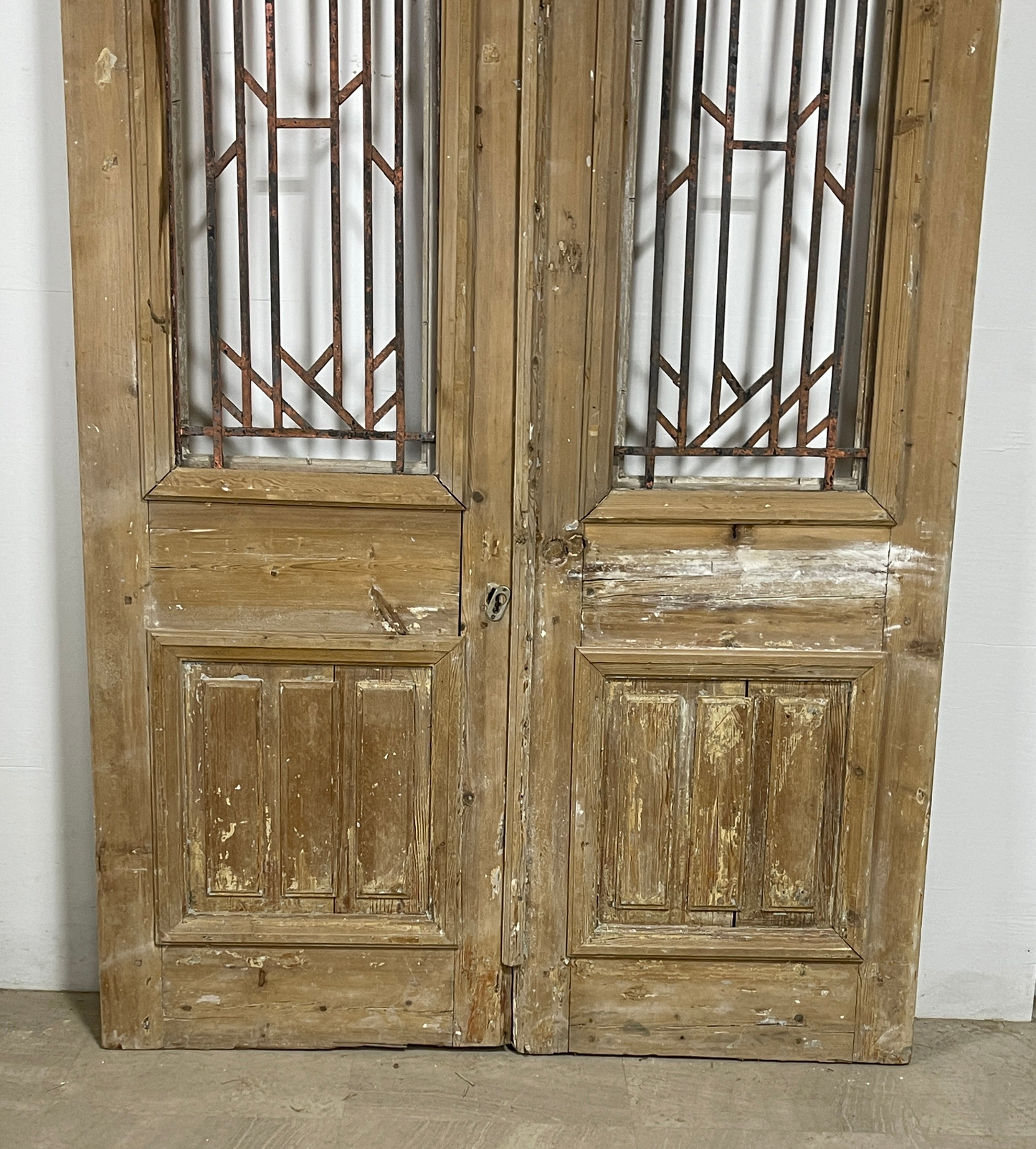 Antique French panel doors with Metal (87 x 54) P62